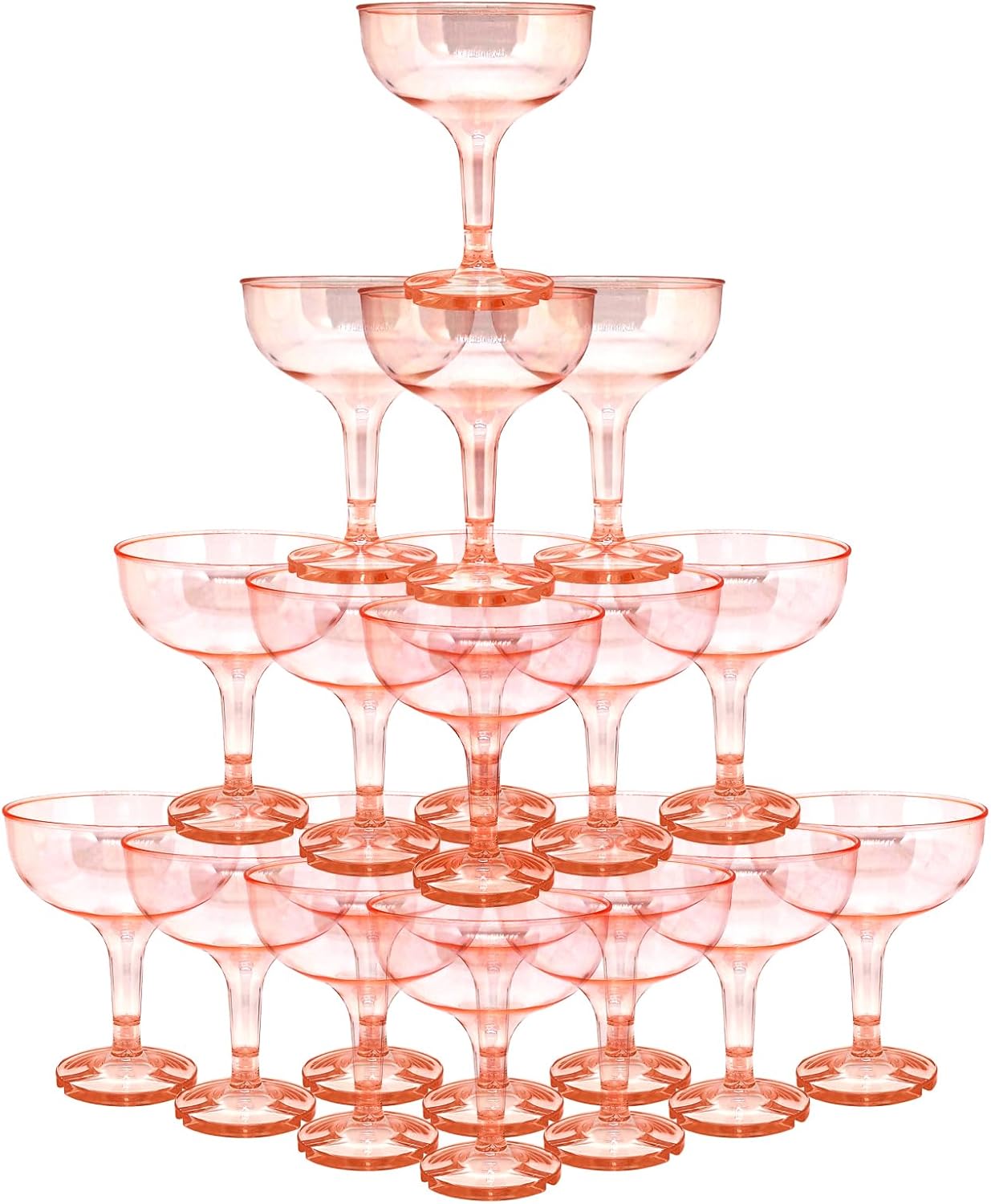 50 Pcs Unbreakable Plastic Champagne Coupe Glasses for Parties