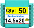 iMBAPrice 50-Pack #7 Teal Poly Bubble Mailers 14.5in x 20in - Durable