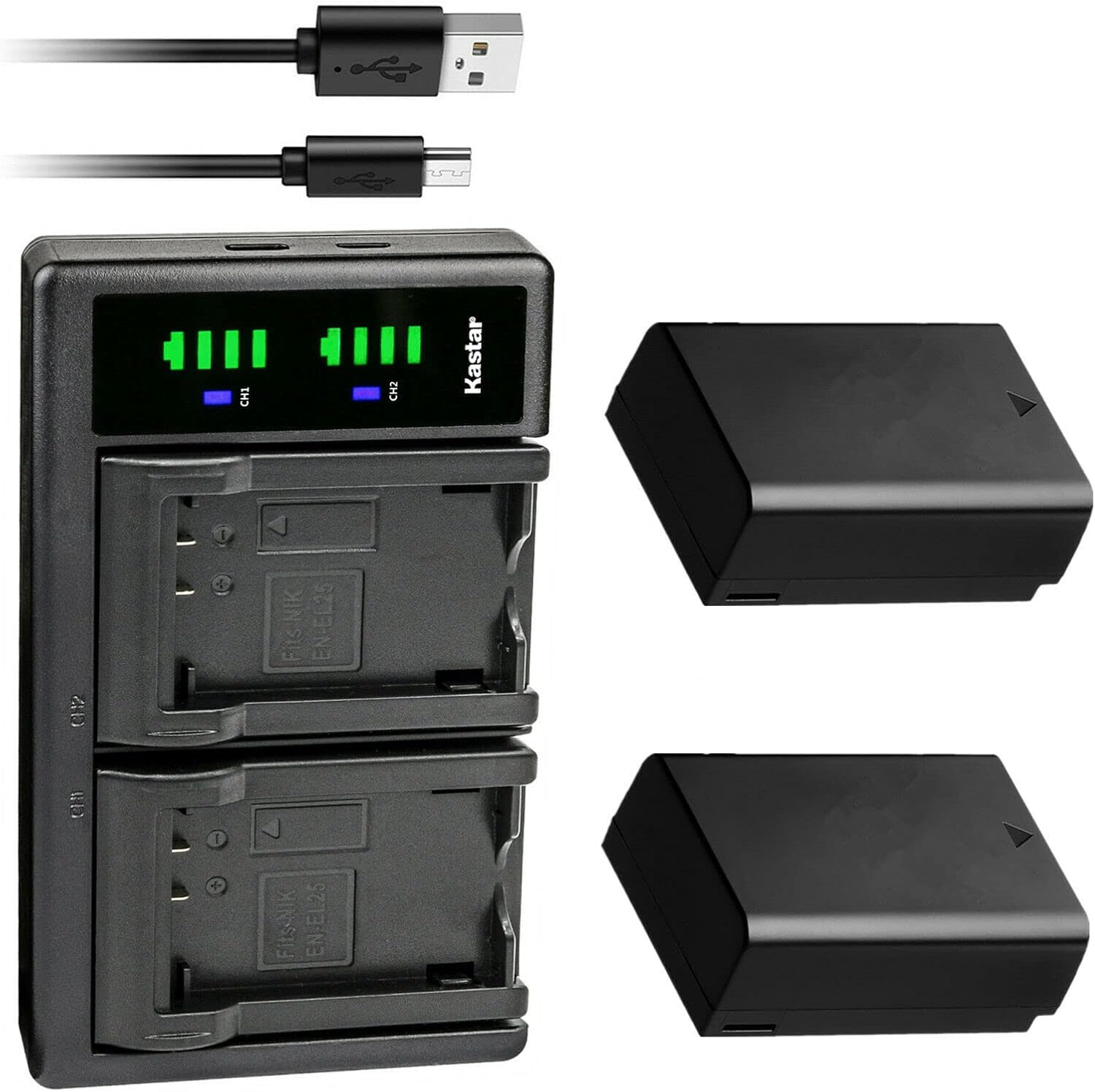 Kastar 2-Pack Battery and USB Charger for Nikon Z 30 Camera