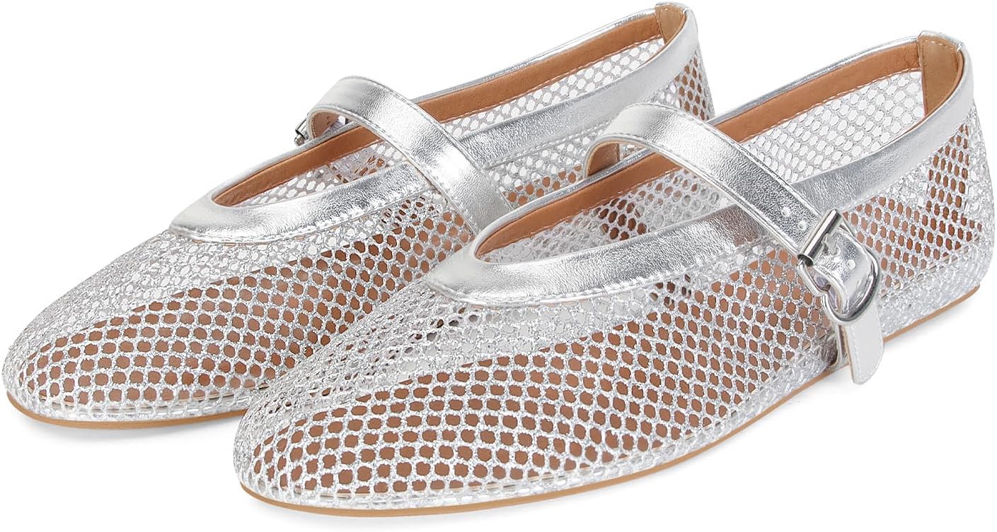 DOEYG Mesh Ballet Flats for Women - Comfy Casual Office Shoes