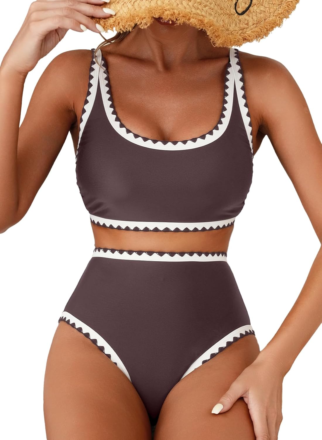 Stylish Floral Print High Waisted Bikini Set for Women
