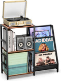 Record Player Stand with Vinyl Storage - 3-Tier Turntable Table