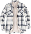 ThCreasa Womens Sherpa Fleece Lined Flannel Shirt Jacket - Cozy Layer