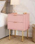 Masupu Night Stand Mid-Century Modern Bedside Table - Compact Pink