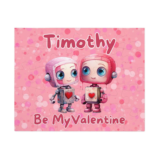 Personalized Handmade Robot Valentine Puzzle