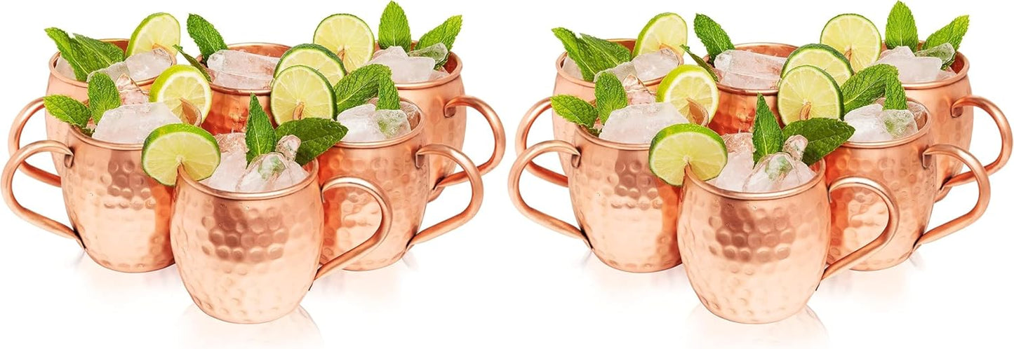 Moscow Mule Hammered Copper 18 Ounce Drinking Mug Set of 12