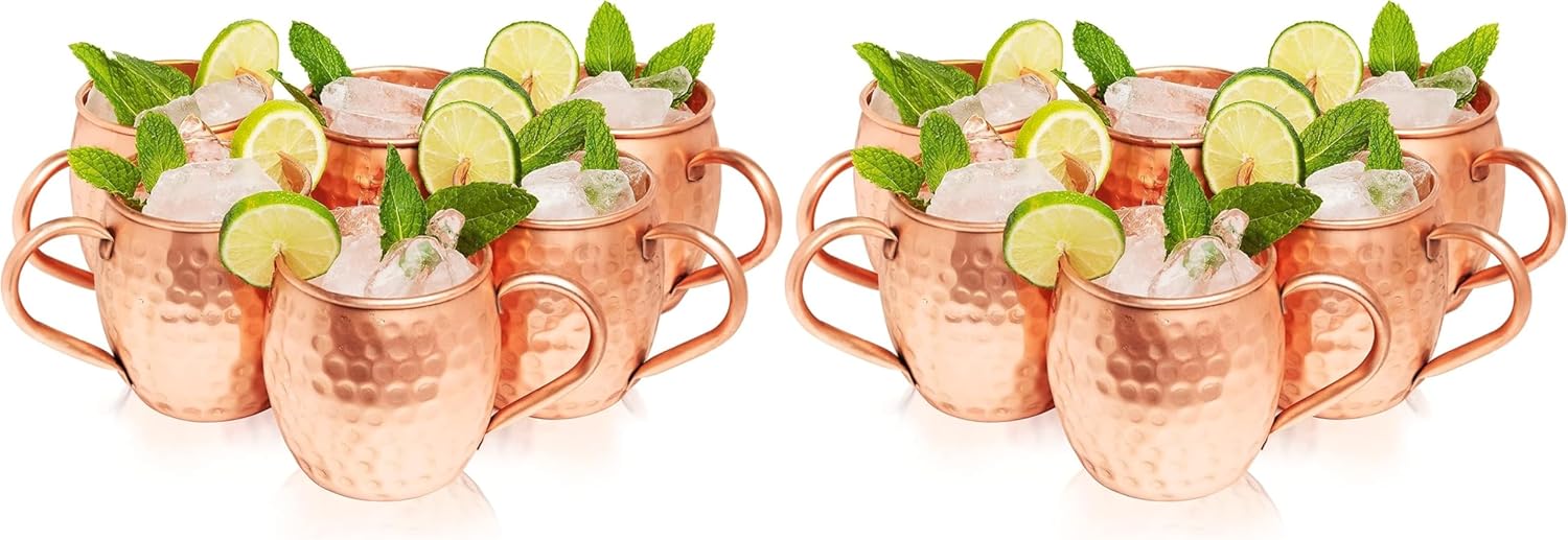 Moscow Mule Hammered Copper 18 Ounce Drinking Mug Set of 12
