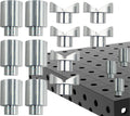 Welding Table Fixture Pins 12Pcs 5/8 Hole V-Groove Aluminum Kit