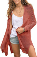 Misassy Womens Open Front Sheer Kimono Cardigan - Lightweight Summer