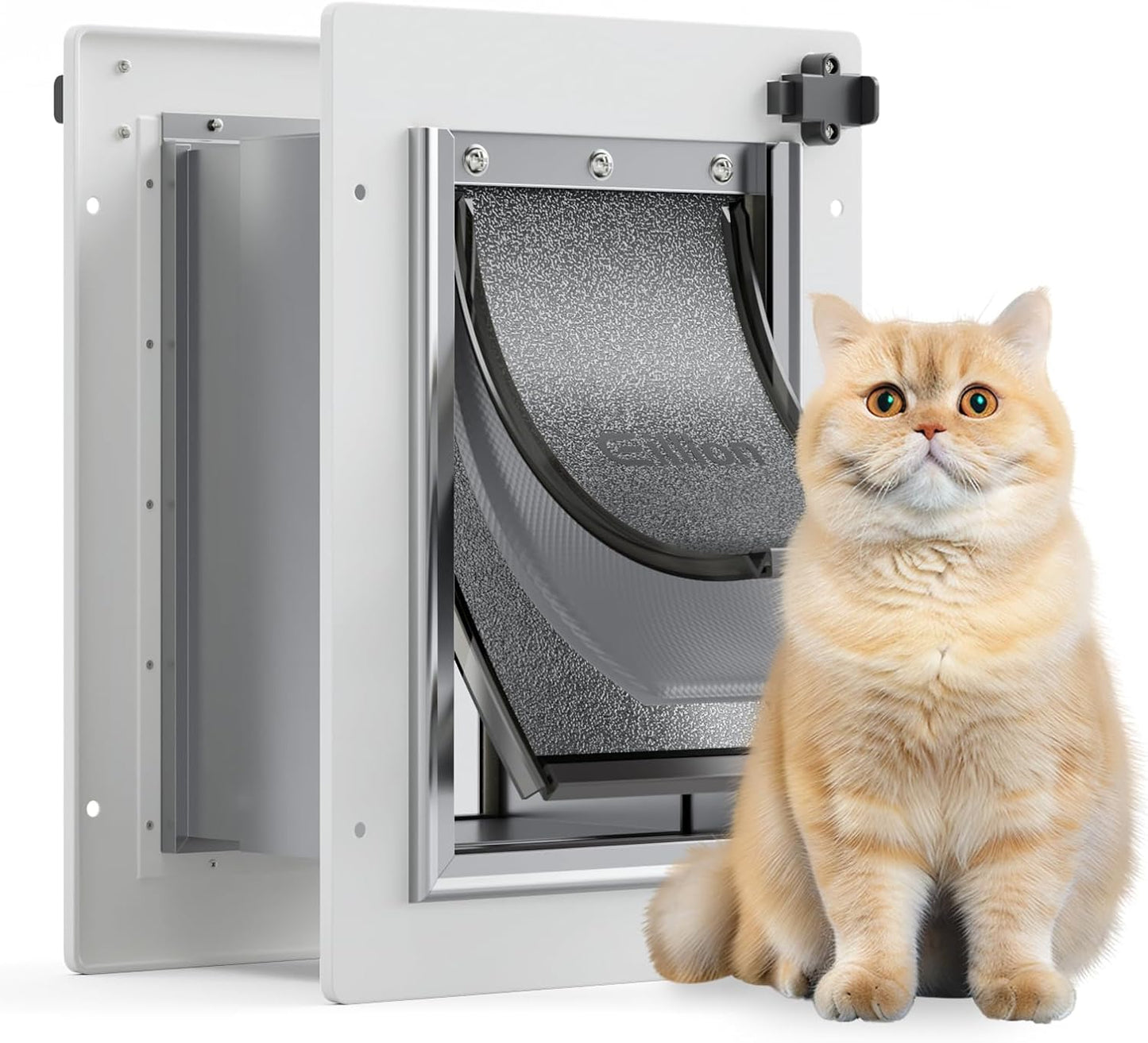 Cat Door for Wall - 3-Flap Small Pet Door for Easy Access