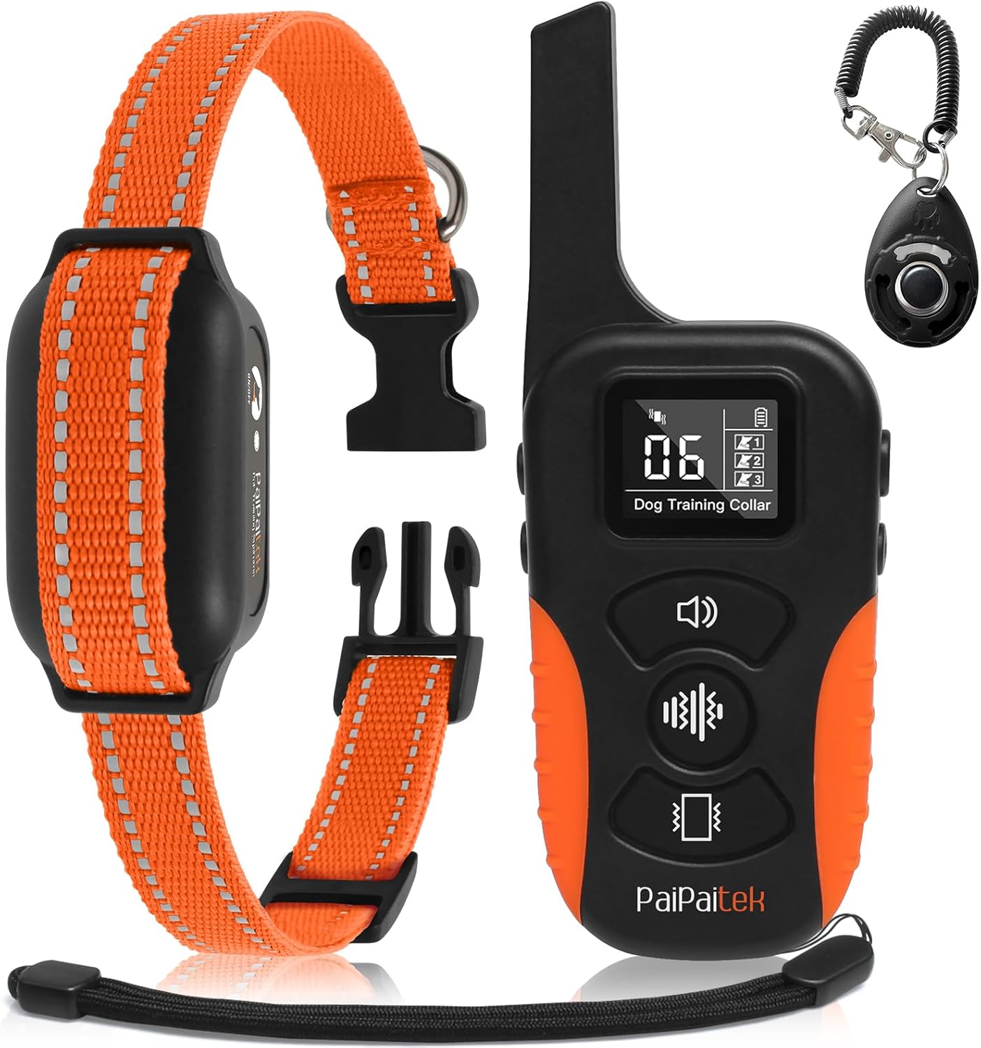 PaiPaitek Dog Vibration Collar - No Shock, Waterproof Training