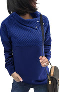 Quilted Pattern Lightweight Zipper Long Sleeve Sweatshirt - Casual Up