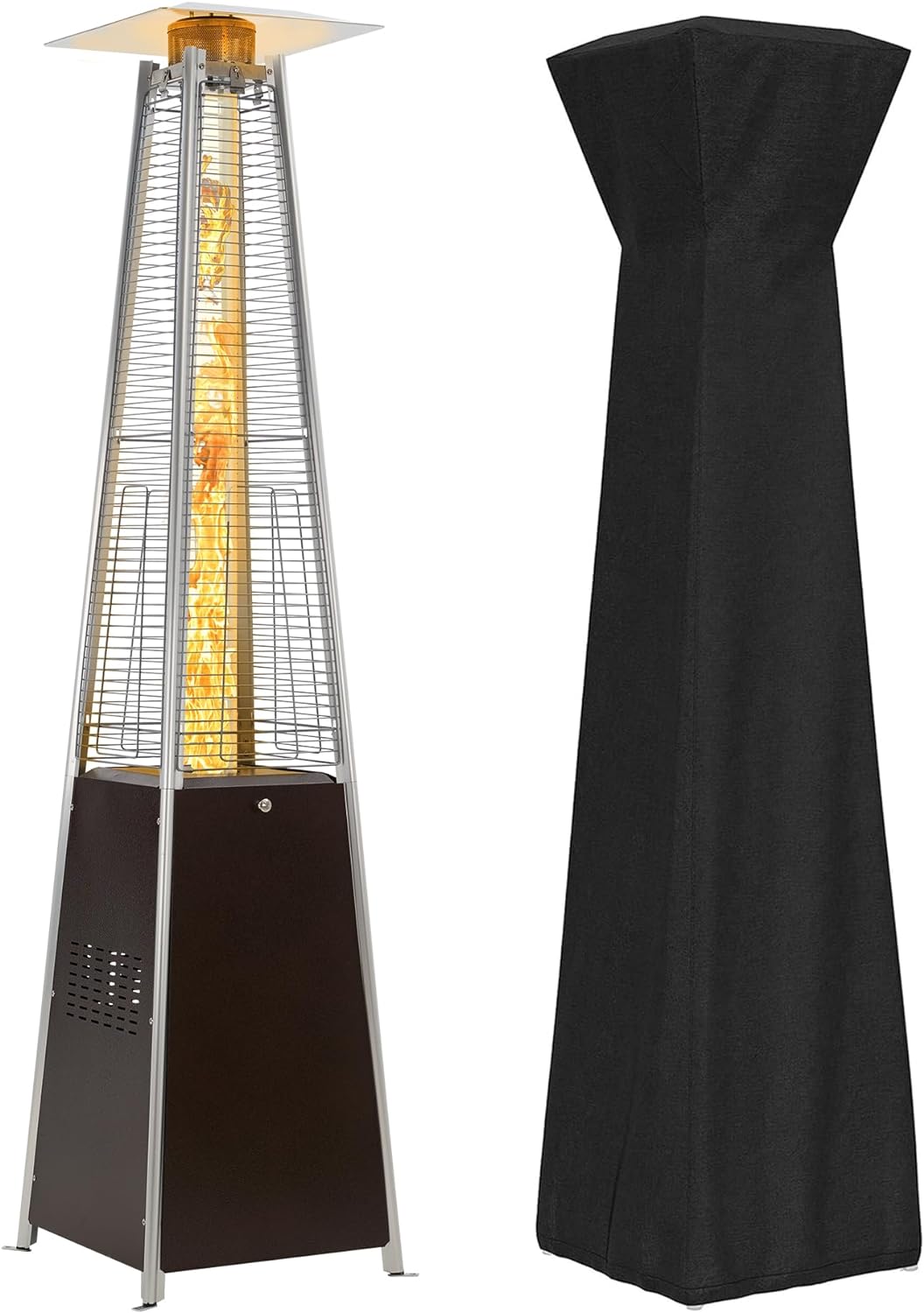 48,000 BTU Quartz Glass Pyramid Patio Heater - Portable & Waterproof!