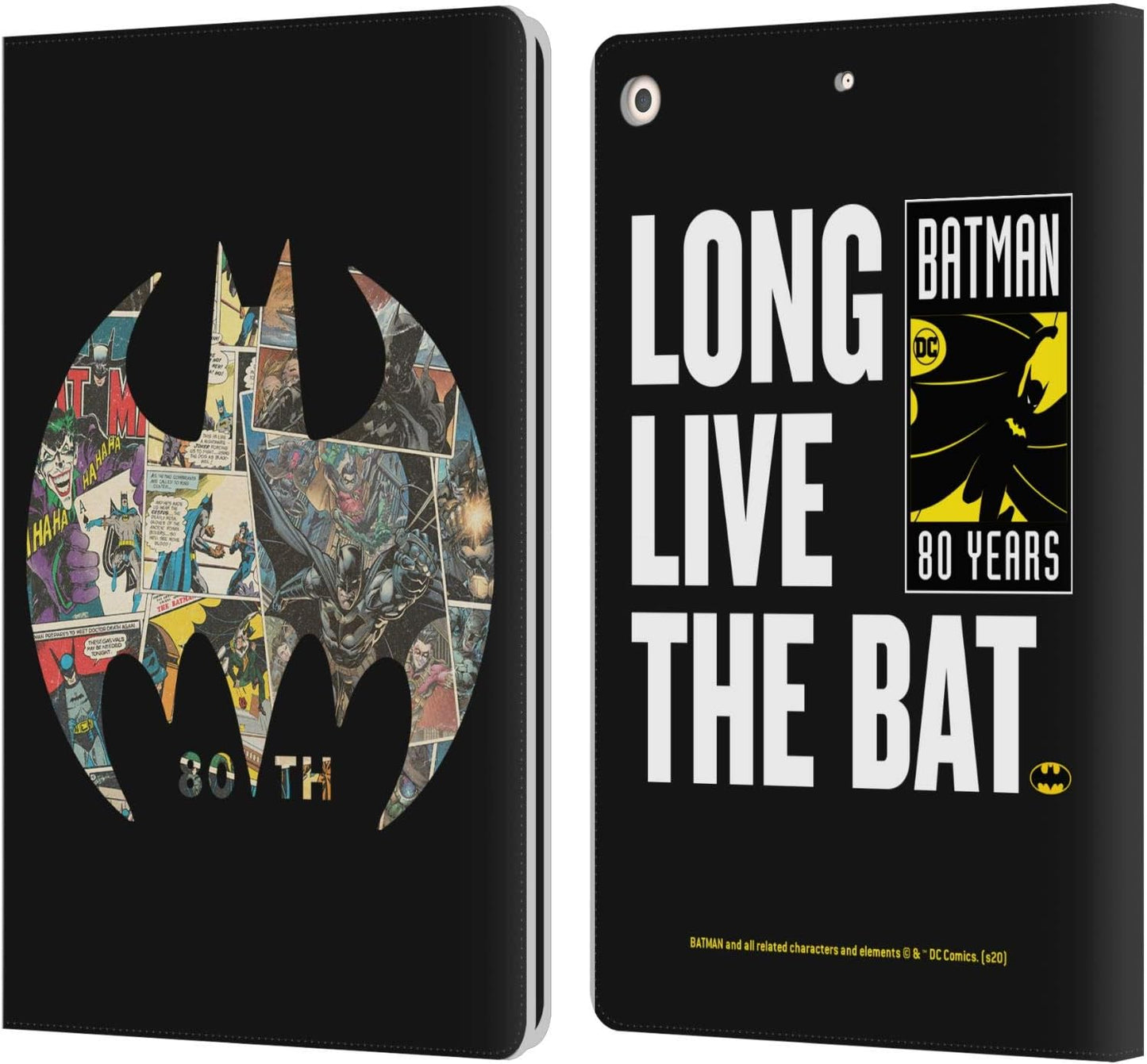 Batman DC Comics 80th Anniversary Leather Wallet Case for iPad