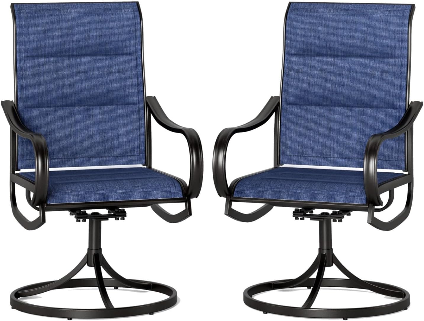 PHI VILLA Patio Swivel Dining Chairs Set of 2 for Outdoor Use