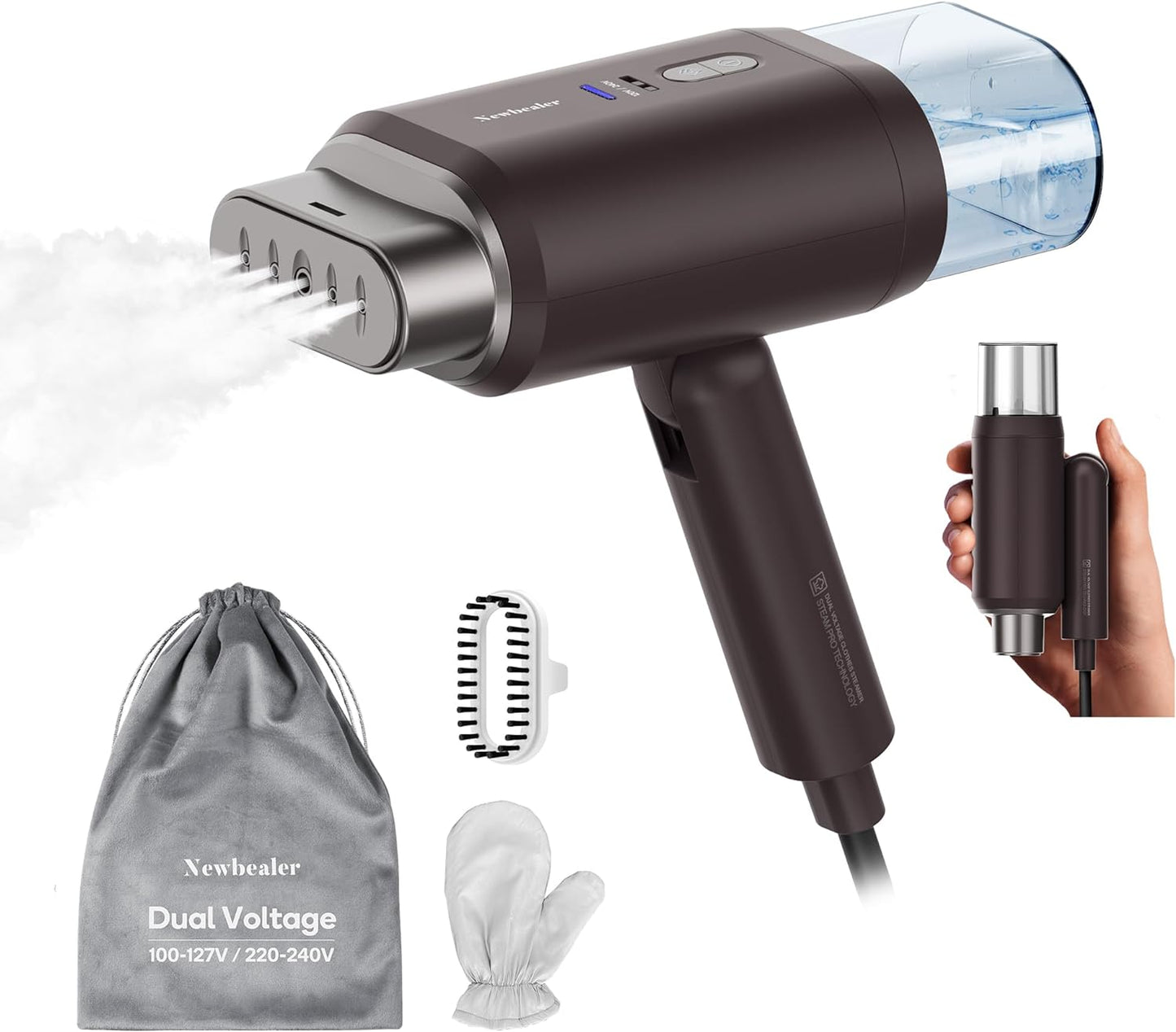 Powerful Dual Voltage Garment Steamer for Home and Travel Use