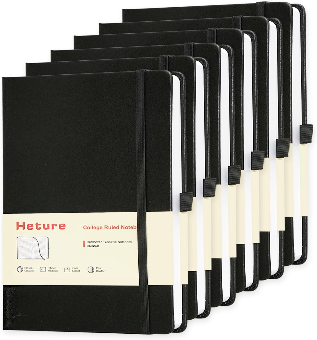 Hardcover Notebooks for Writing - 6 Pack A5 Lined Journals