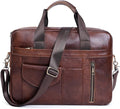 Genuine Leather Business Briefcase Laptop Handbag - Versatile Carrying