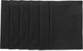 Cotton Linen Hemstitch Black Placemats Set of 6 - Classic Table Linens