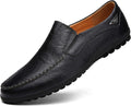 Mens Leather Slip-on Loafers - Lightweight Comfortable Fashion
