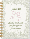 Coquette Pink Bow Bible Inspirational Christian Notebook - Spiral