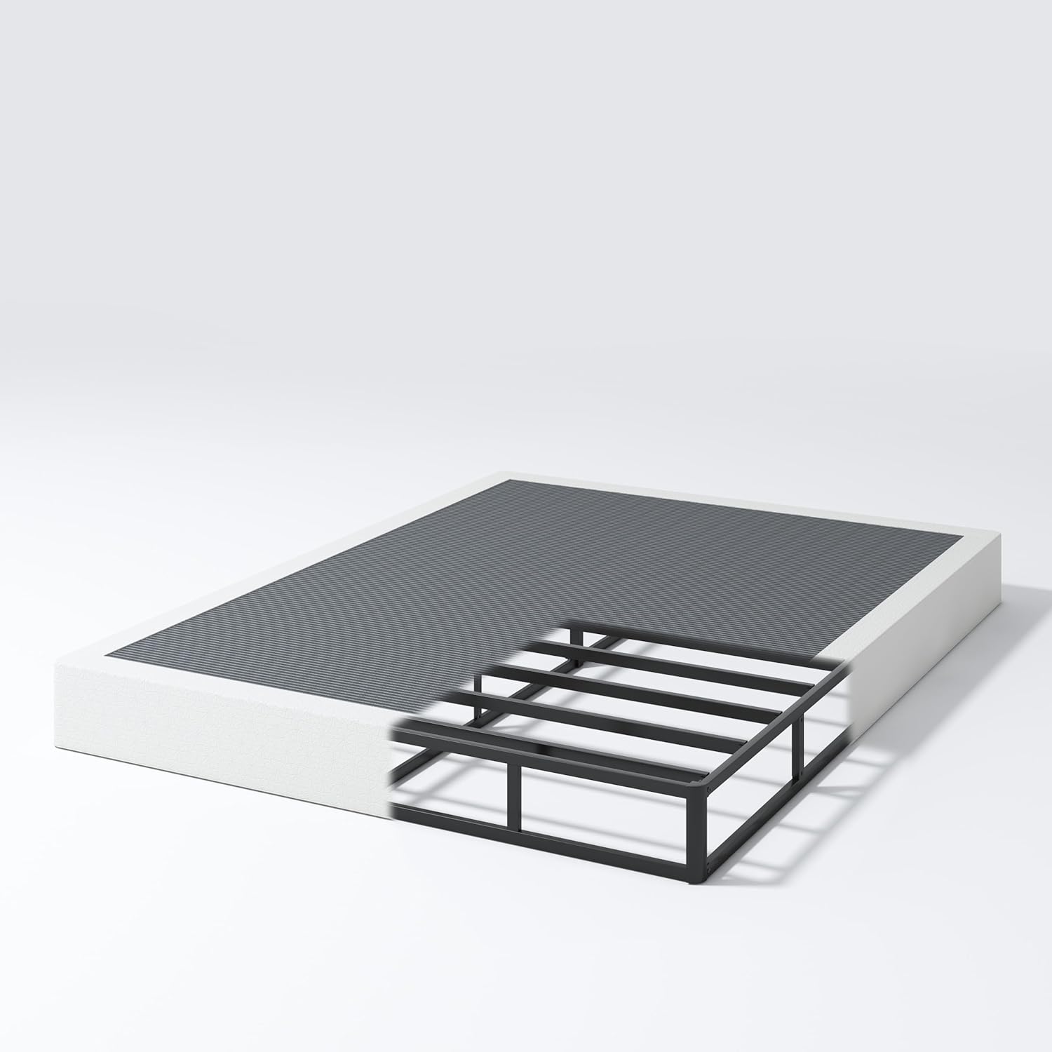 Sturdy 7 Inch Queen Size Box Spring with Metal Frame Support
