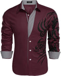 COOFANDY Men's Print Button Down Dress Shirt - Stylish Casual Comfort