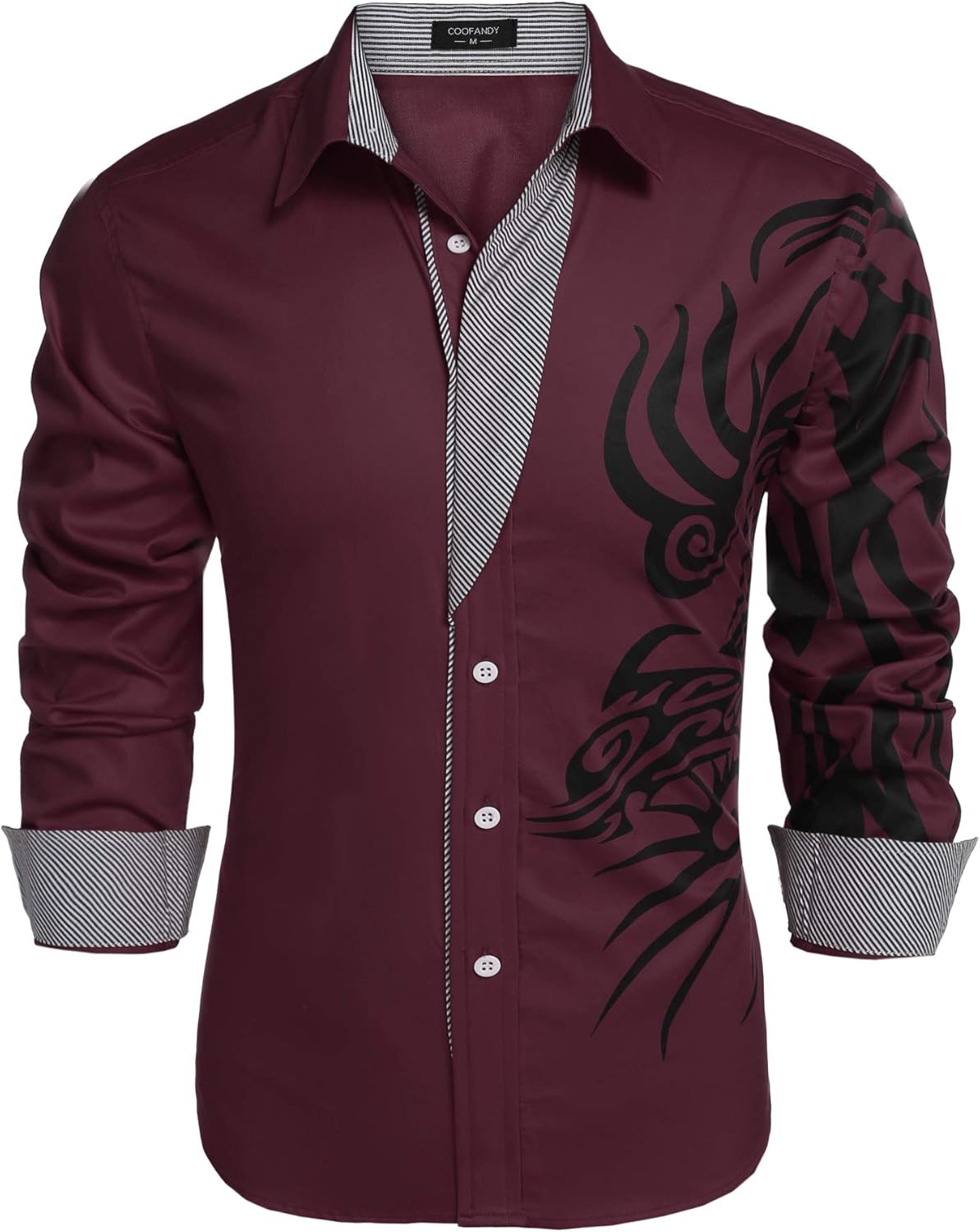 Stylish COOFANDY Men's Print Button Down Dress Shirt for All Occasions