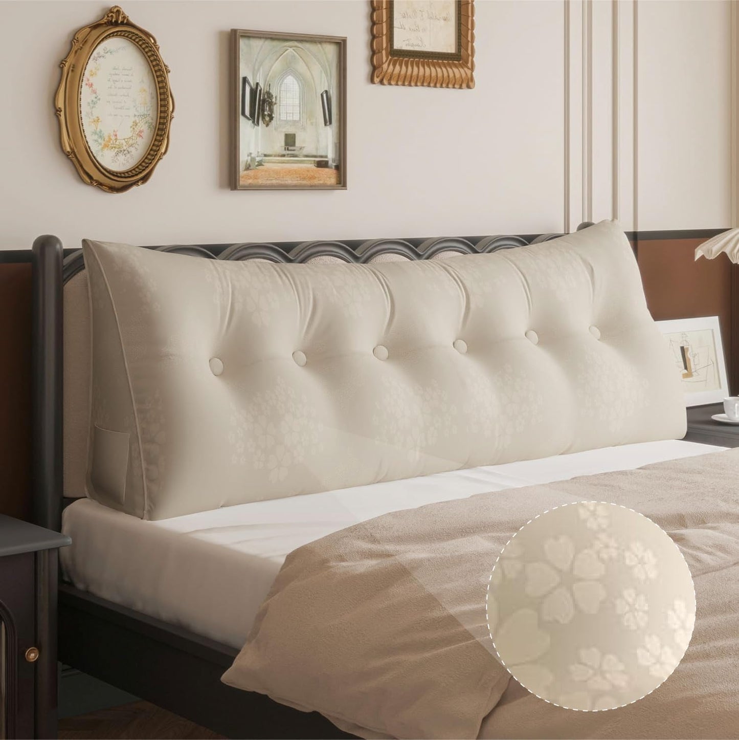 WOWMAX Triangular Bed Wedge Pillow for Headboard Comfort