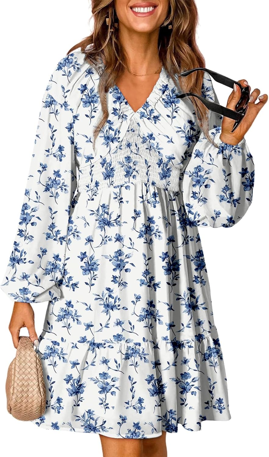 Dokotoo Fall Dresses for Women 2025 Boho Floral V Neck Style