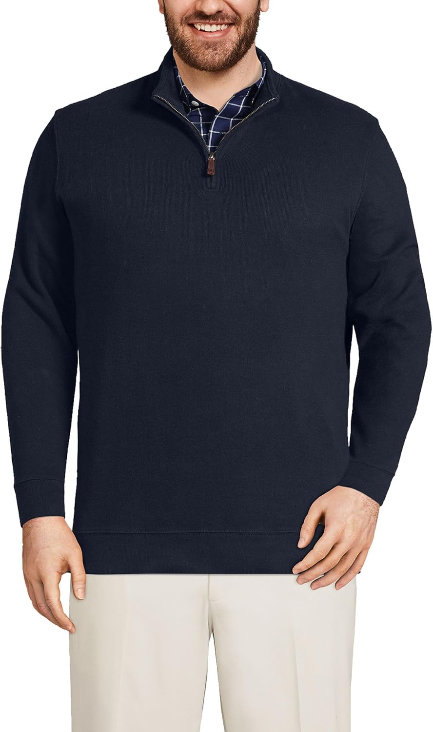 Lands' End Bedford Rib Quarter Zip Sweater for All Seasons