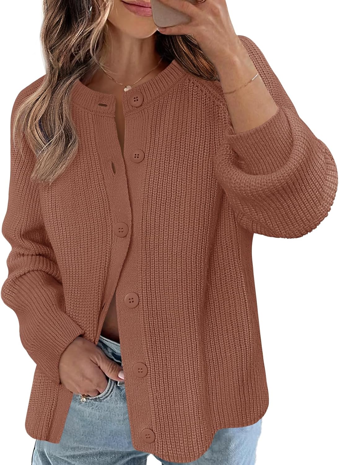 MEROKEETY Women's Long Sleeve Cardigan Sweater for Fall Style