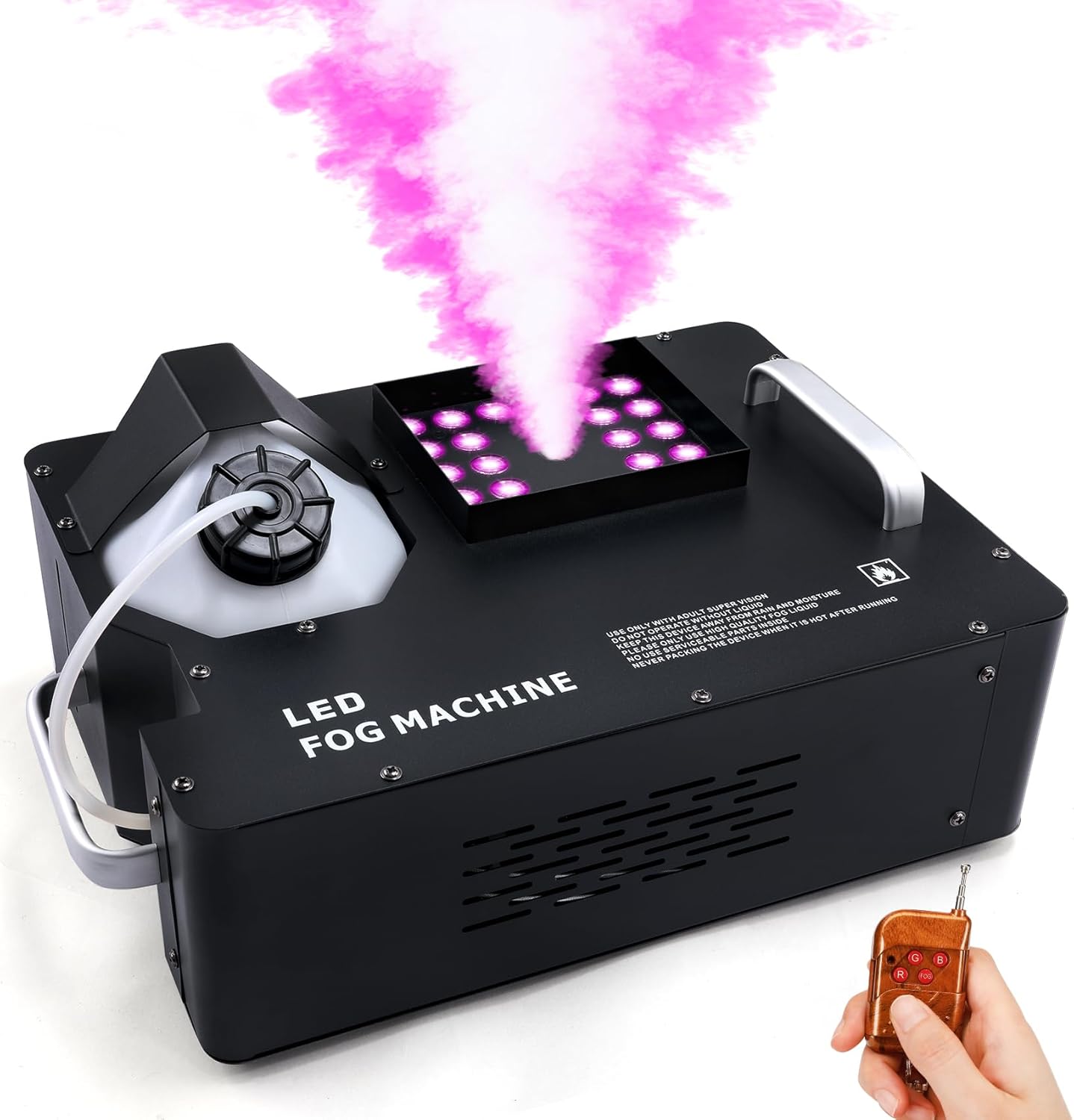 TCFUNDY 1500W Fog Machine with RGB Lights for Halloween Fun