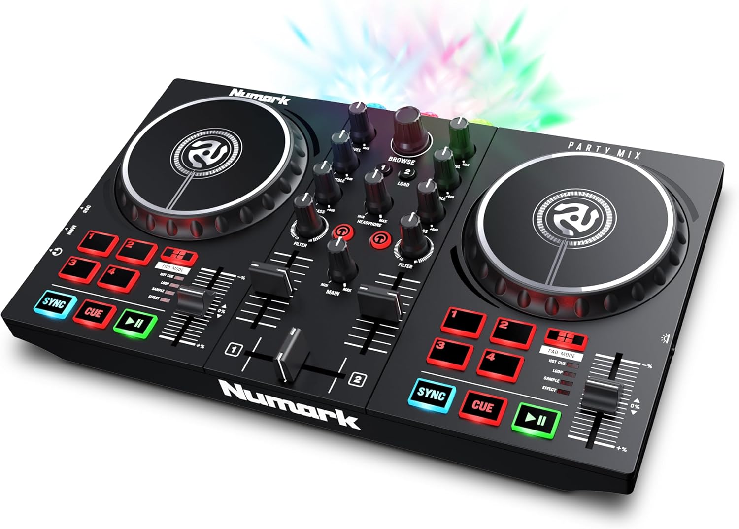Numark Party Mix II DJ Controller with Lights and Audio Interface