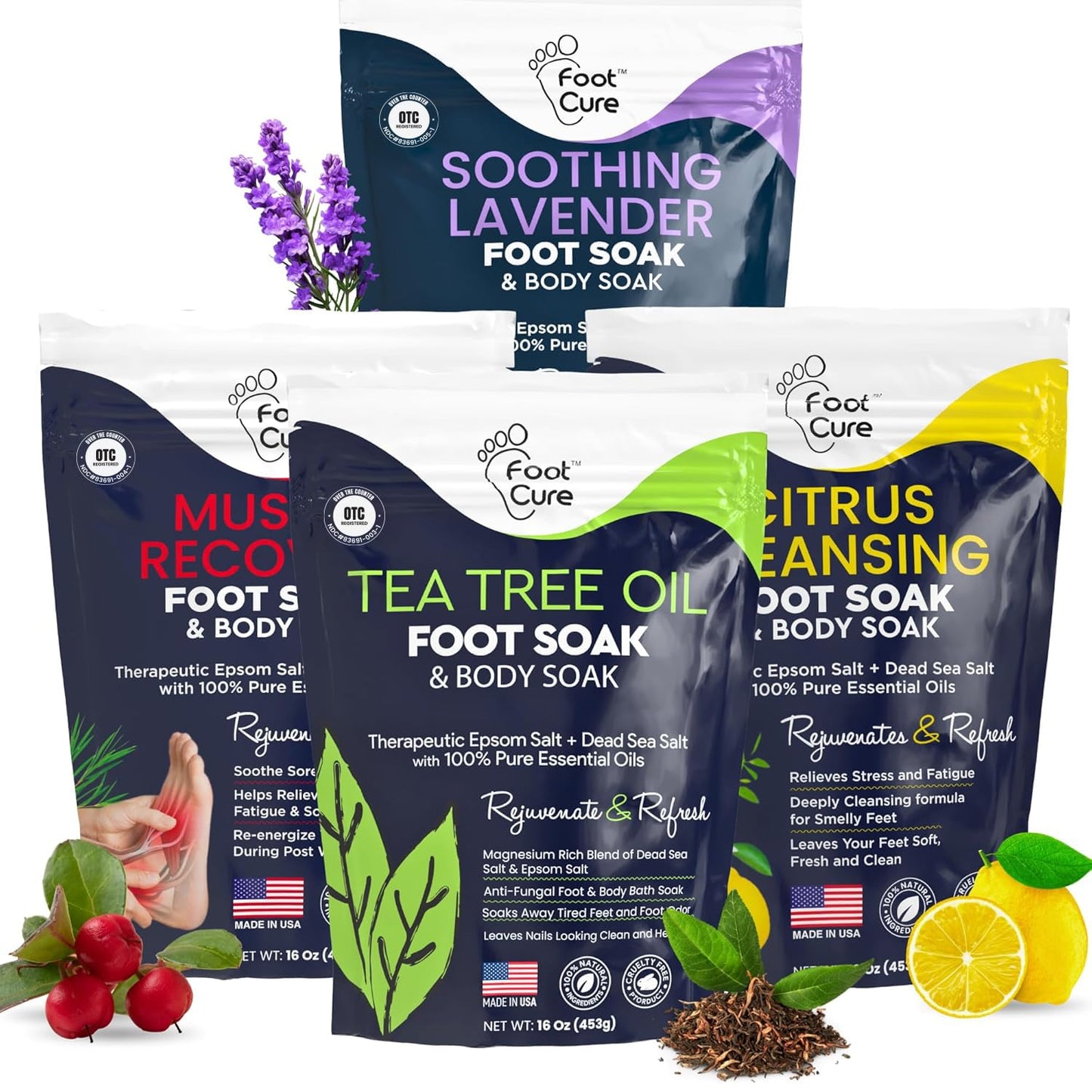 Premium Epsom Salt Foot Soak with Tea Tree Oil for Athletes