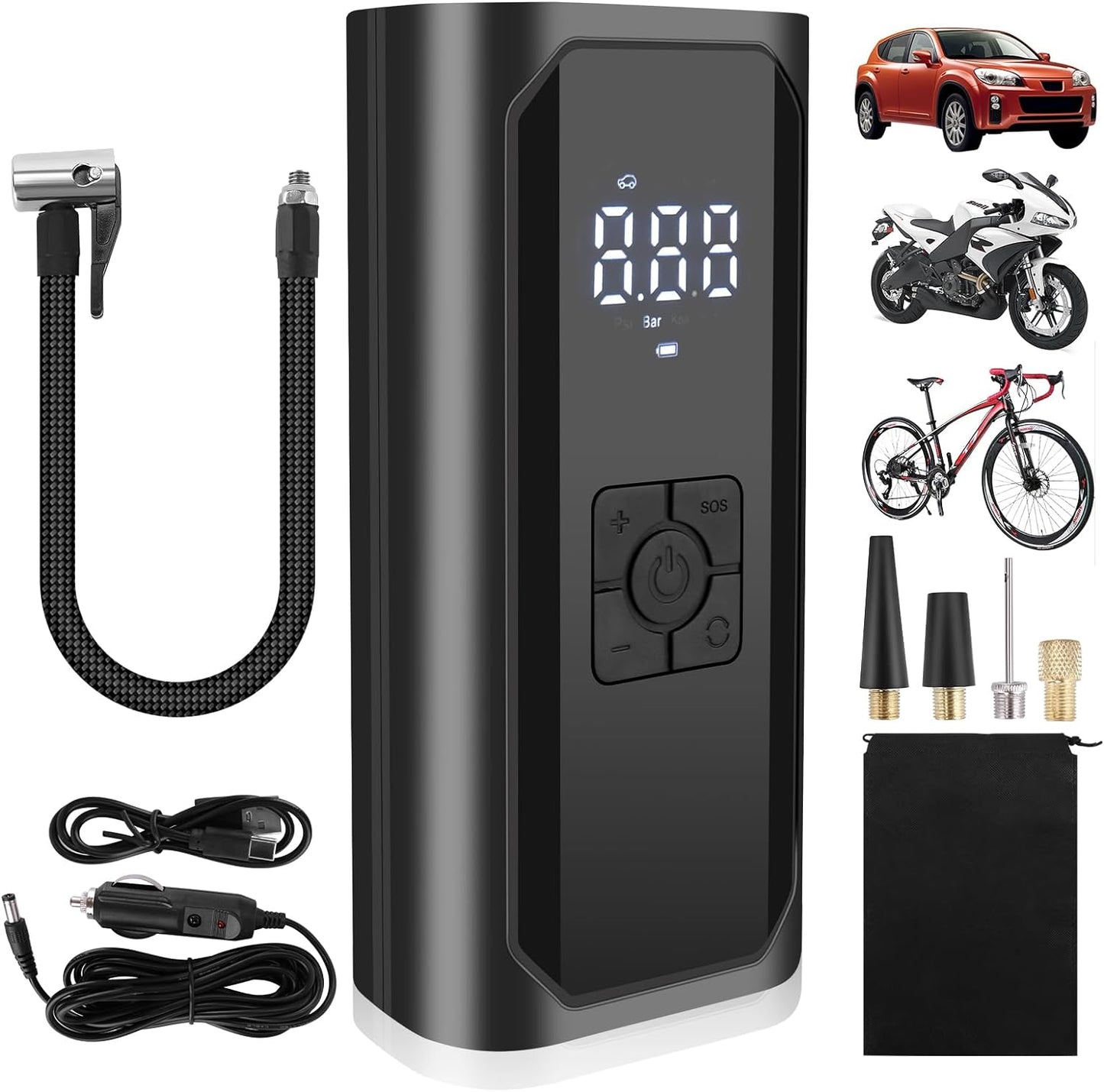 Rihvy Portable Tire Inflator - 150PSI Rechargeable Power!