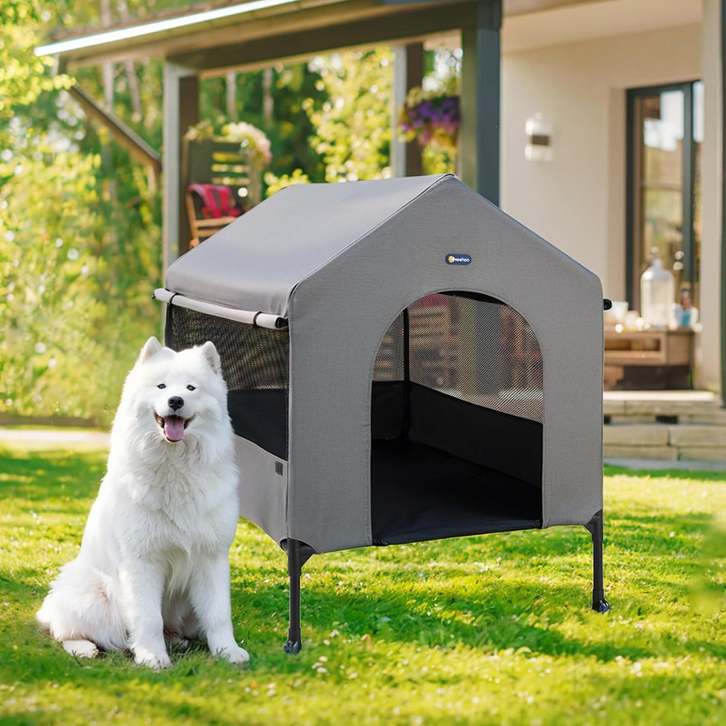 Veehoo 35 Dog House 2-in-1 Large Outdoor Indoor Weatherproof