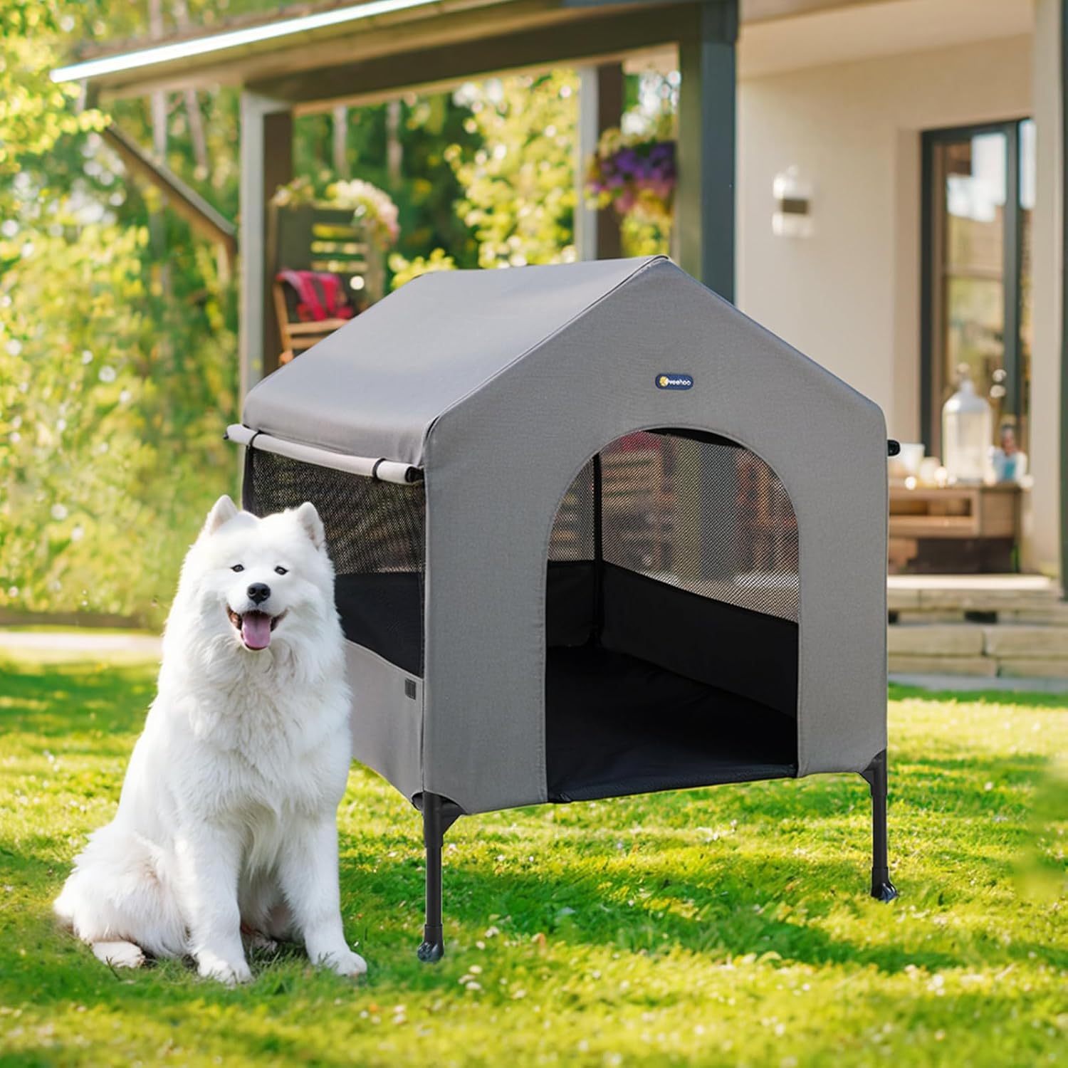 Veehoo 35 Dog House 2-in-1 Large Outdoor Indoor Weatherproof
