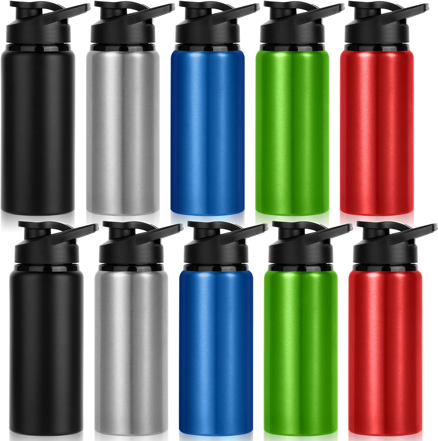 10 Pack 20oz Aluminum Water Bottles for Sports and Travel