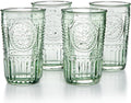 Bormioli Rocco Romantic Set of 4 Cooler Glasses, 16 Oz - Pastel Green