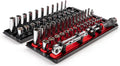 1/4 Inch Drive 6-Point Socket and Ratchet Set, 57-Piece - Organized