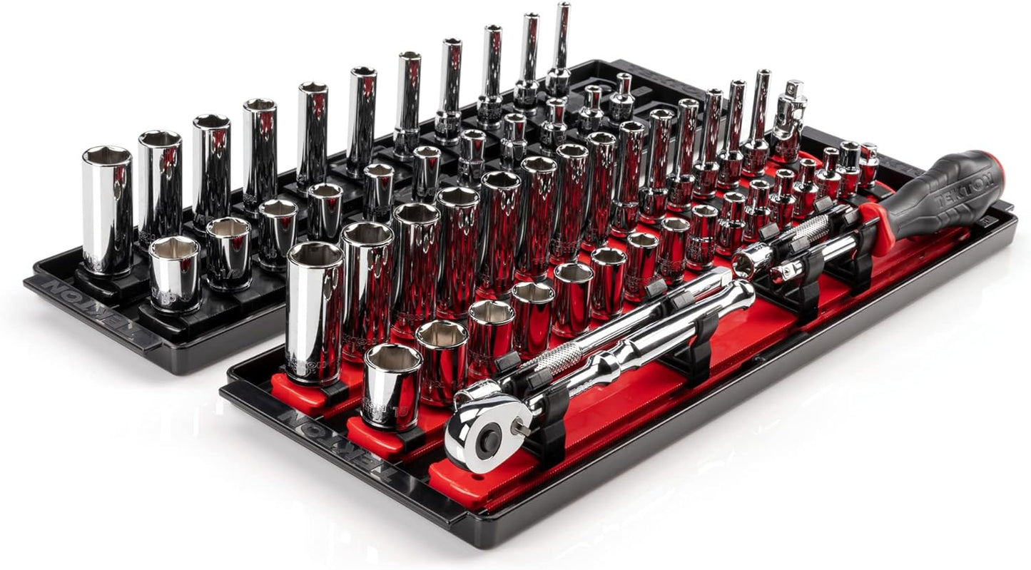 TEKTON 1/4 Inch Drive Socket and Ratchet Set - 57-Piece Set