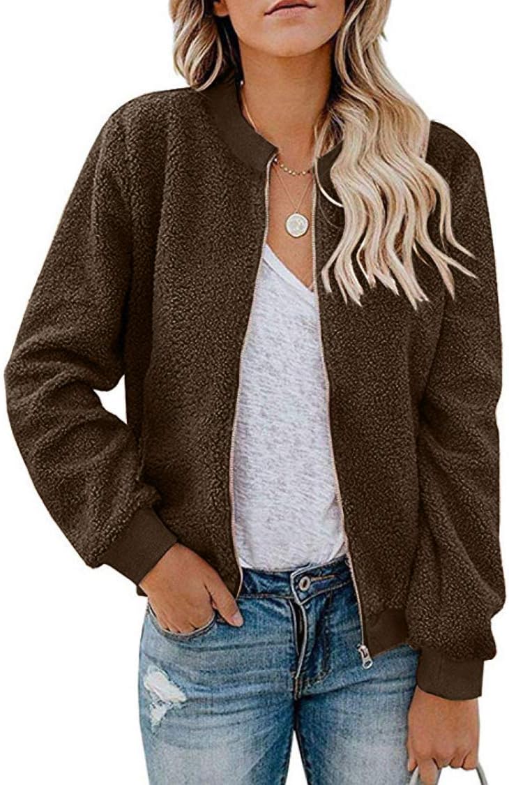 MIROL Women's Sherpa Fleece Jacket for Cozy Casual Style