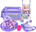 ANIVIA Baby Doll Stroller Set with Crib, Play Mat and Accessories