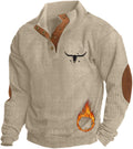 Mens Corduroy Sweatshirt 1/4 Button Up Pullover - Warm Stylish Fall