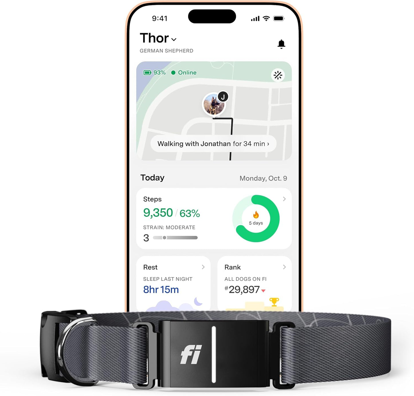 Fi New Series 3+ Smart Dog Collar - GPS Tracker for Dogs