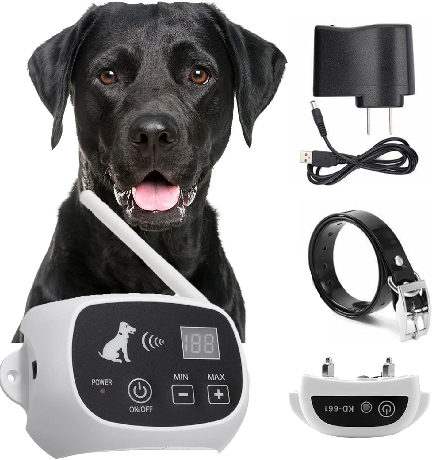 Wireless Dog Fence - LED Display, 1640ft Range, Waterproof Collar