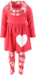 Unique Baby Girls Toddler 3pc Outfit Set - Soft Valentines Day Look