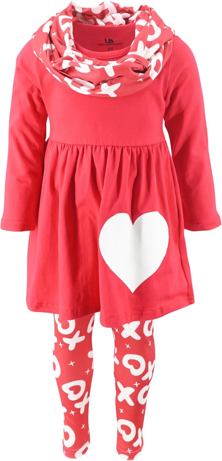 Unique Baby Girls 3pc Outfit Set for Valentines Day Fun
