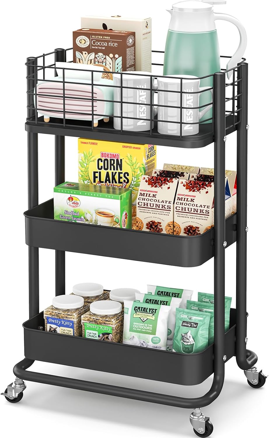 KINGRACK 3 Tier Rolling Cart: Versatile Mobile Storage Solution